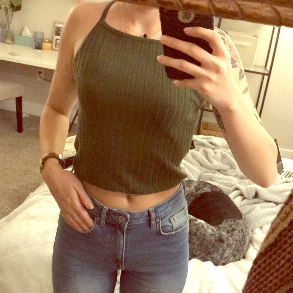 Knit crop tank